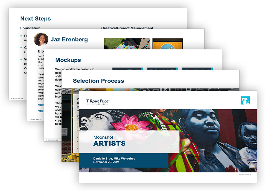 A collection of the artist research documentation slides.