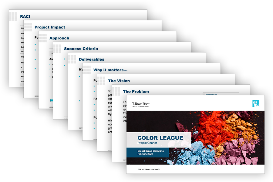 A collection of the infomational slides we provided to the artist.